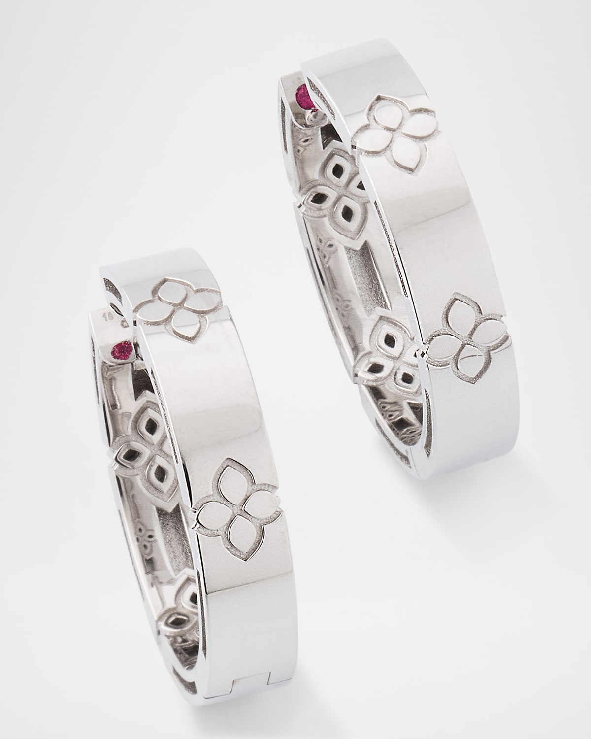 Roberto Coin 18K White Gold Love In Verona Hoop Earrings