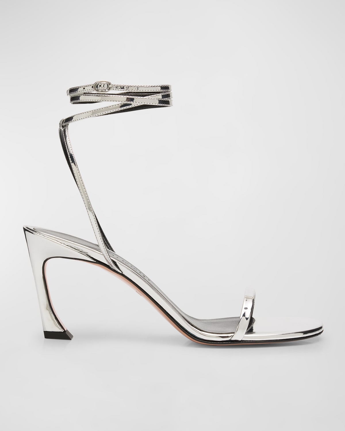 Piferi Fade Vegan Metallic Ankle-wrap Sandals In Silver