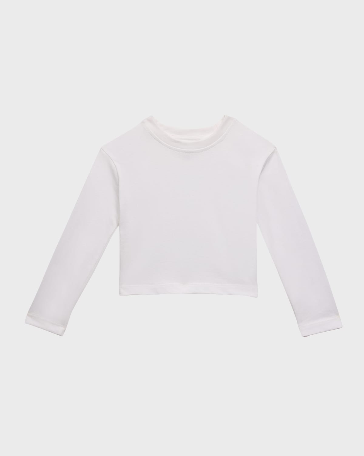 Shop Dl1961 Girl's Long Sleeve Cropped T-shirt In White