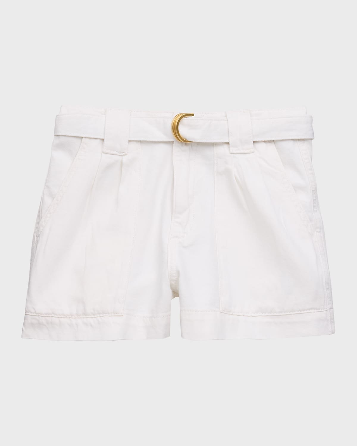 Shop Dl1961 Girl's Lucy Pleated Cargo Shorts In White