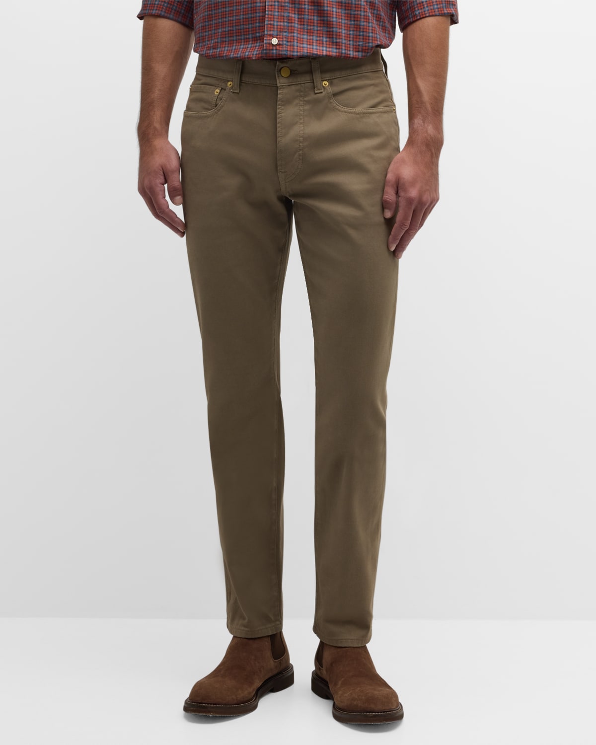 Sid Mashburn Men's Slim Textured 5-pocket Trousers In Mushroom