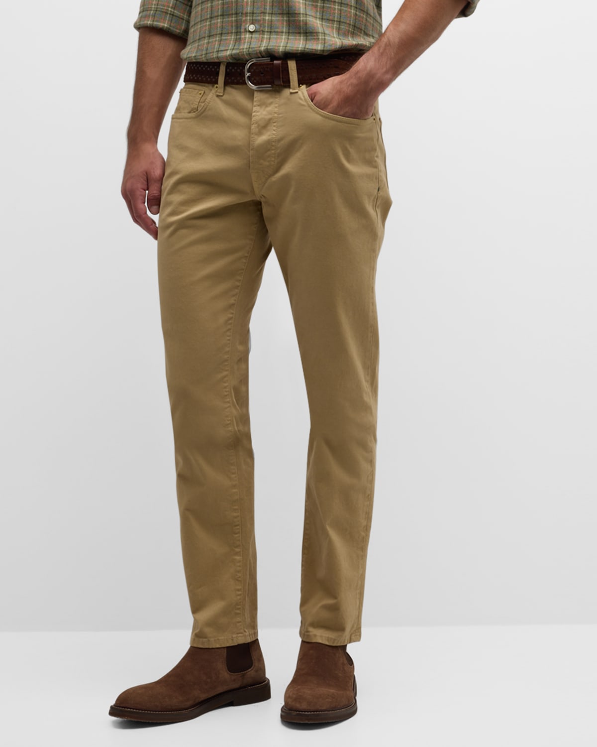 Sid Mashburn Slim-fit Straight-leg Cotton-corduroy Trousers In Brown