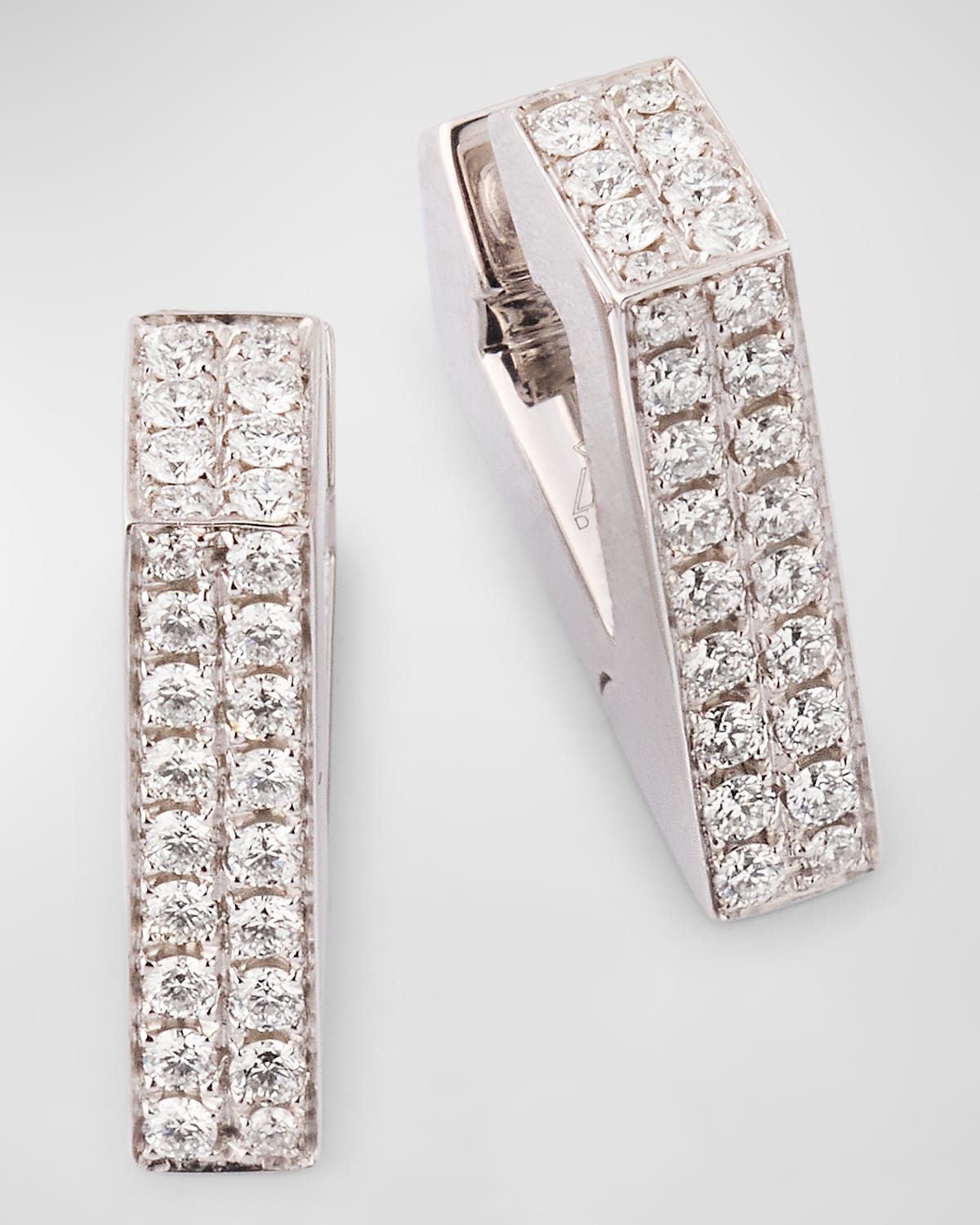 18k White Gold Medium Diamond Brute Diamanti Earrings