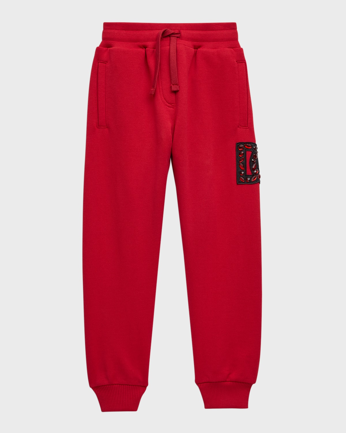 Dolce & Gabbana Teen Girls Red Rhinestone Dg Joggers