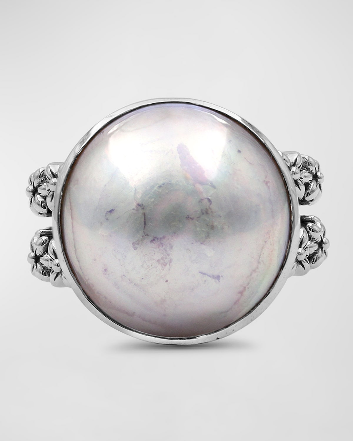 Stephen Dweck White Mabe Pearl Ring In Sterling Silver In Metallic