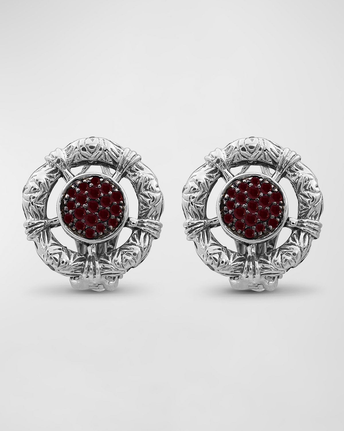 Ruby Earrings in Sterling Silver