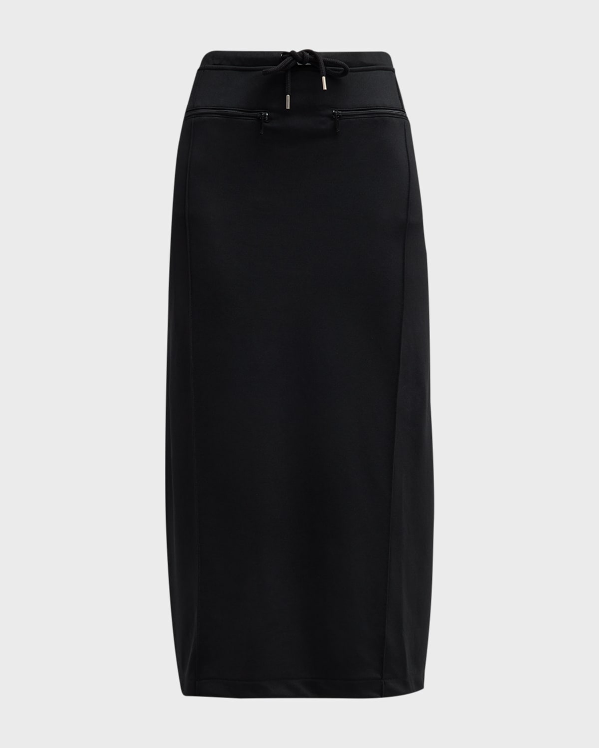 Courrèges Drawstring Tracksuit Maxi Skirt In Black