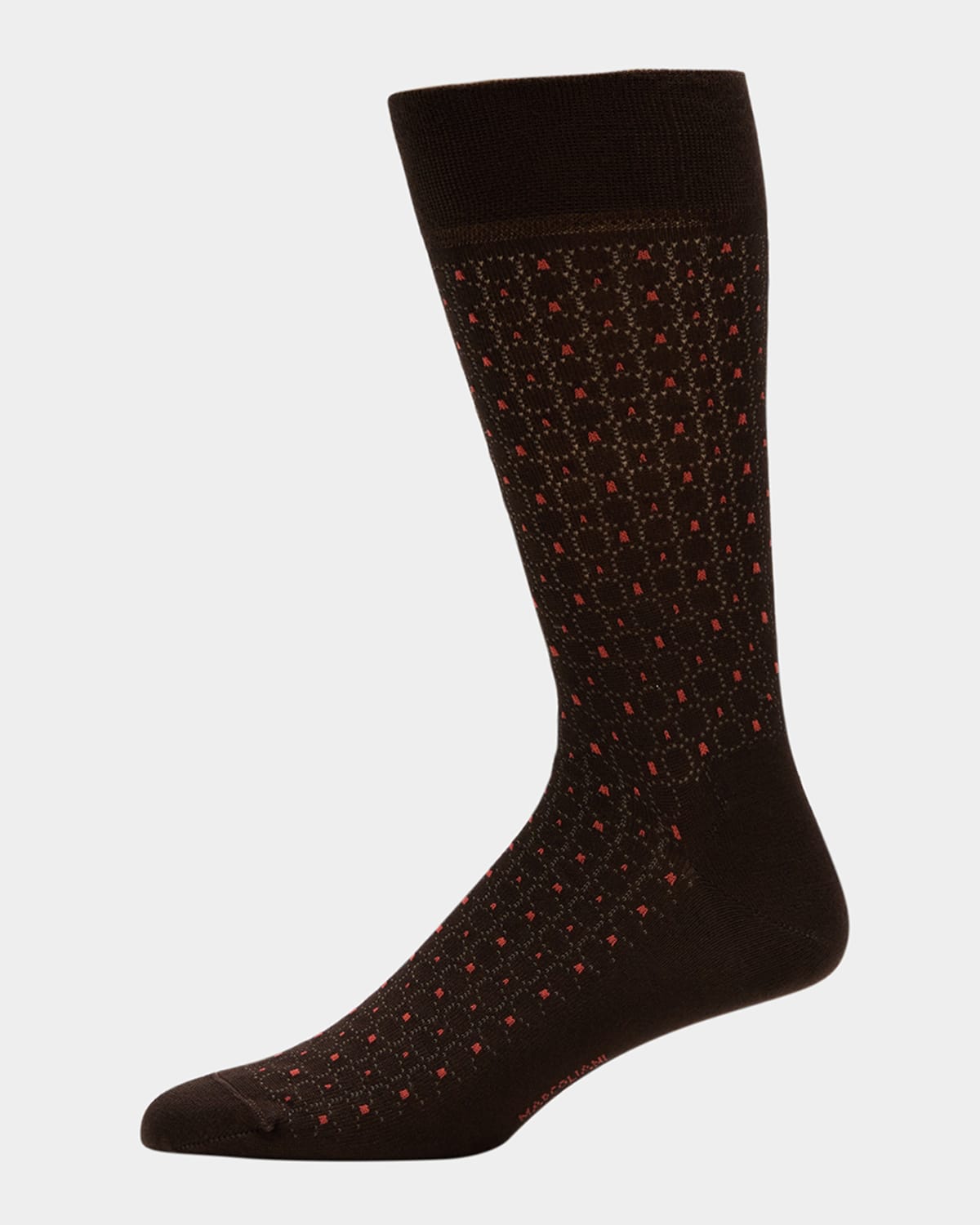 Marcoliani Men's Mousse Of Modal Mid-calf Socks In 002 Dark Brown