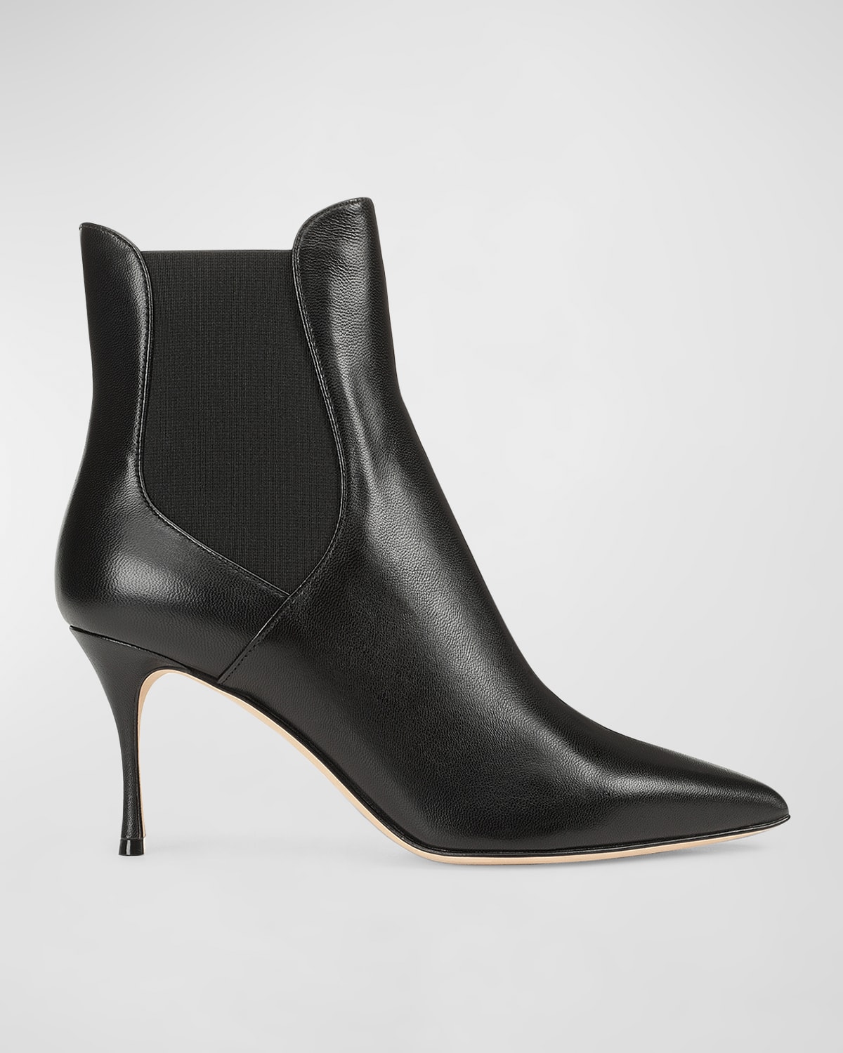 Sergio Rossi Leather Chelsea Stiletto Ankle Booties In Black