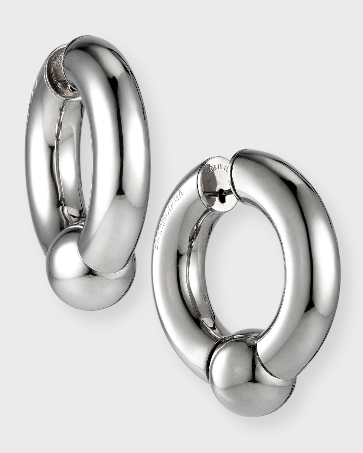 Shop Balenciaga Mega Earrings P In 0668 Silver