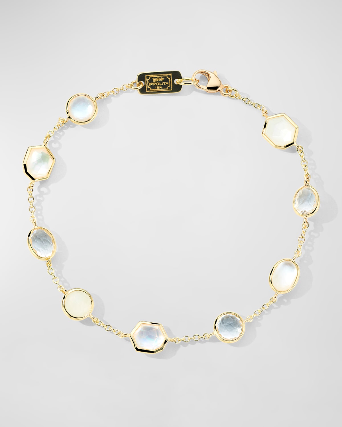 Ippolita 18k Gold Rock Candy 9-stone Bracelet In Flirt