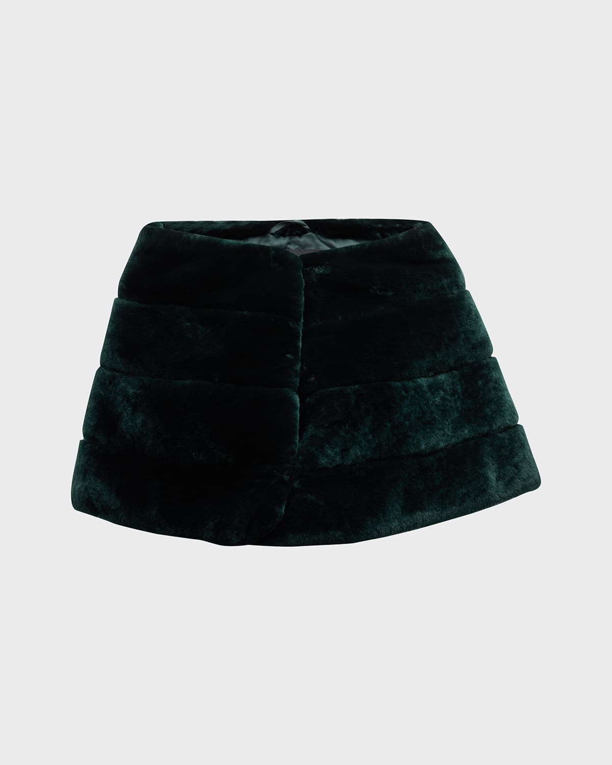 Gorski Horizontal Lamb Shearling Cape In Emerald