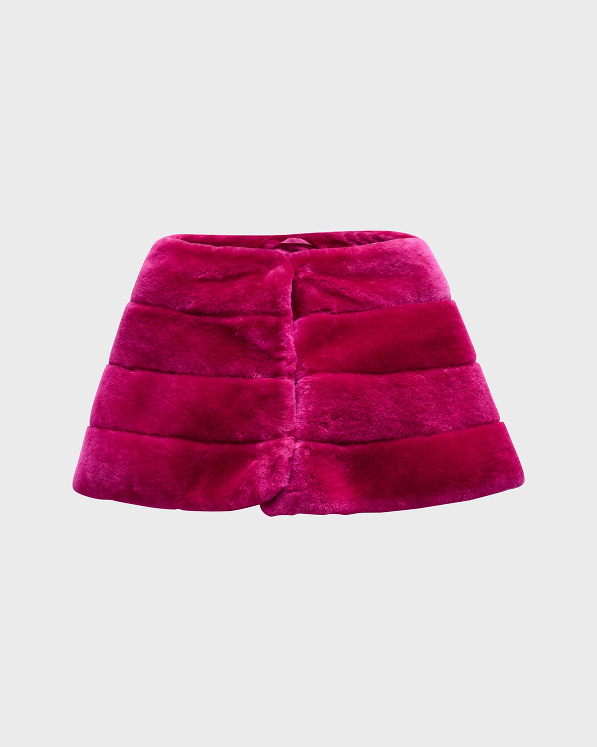 Gorski Horizontal Lamb Shearling Cape In Magenta