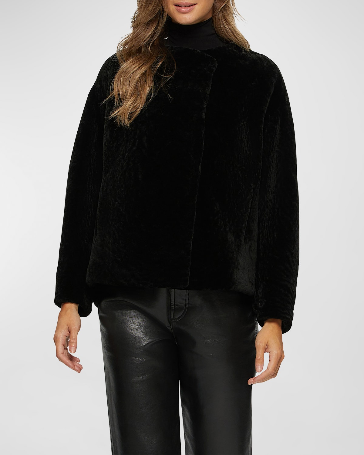 Gorski Shearling Lamb Jacket In Black