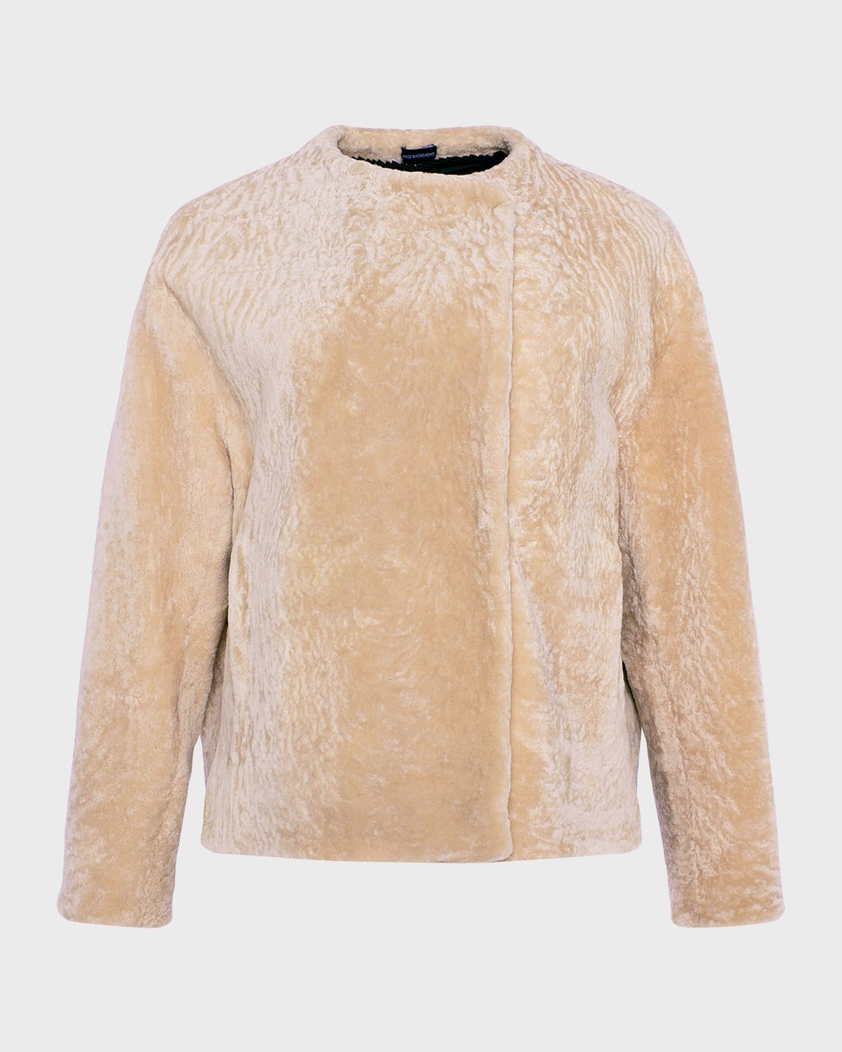 Shearling Lamb Collarless Jacket