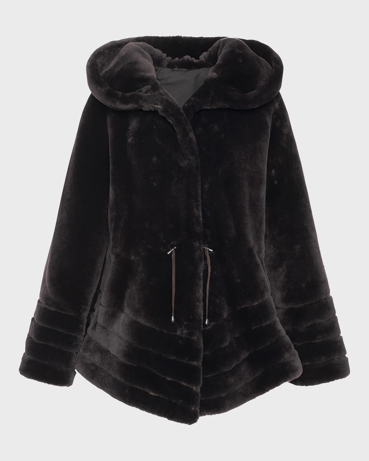 Gorski Shearling Lamb Jacket Reversible To Taffeta In Black