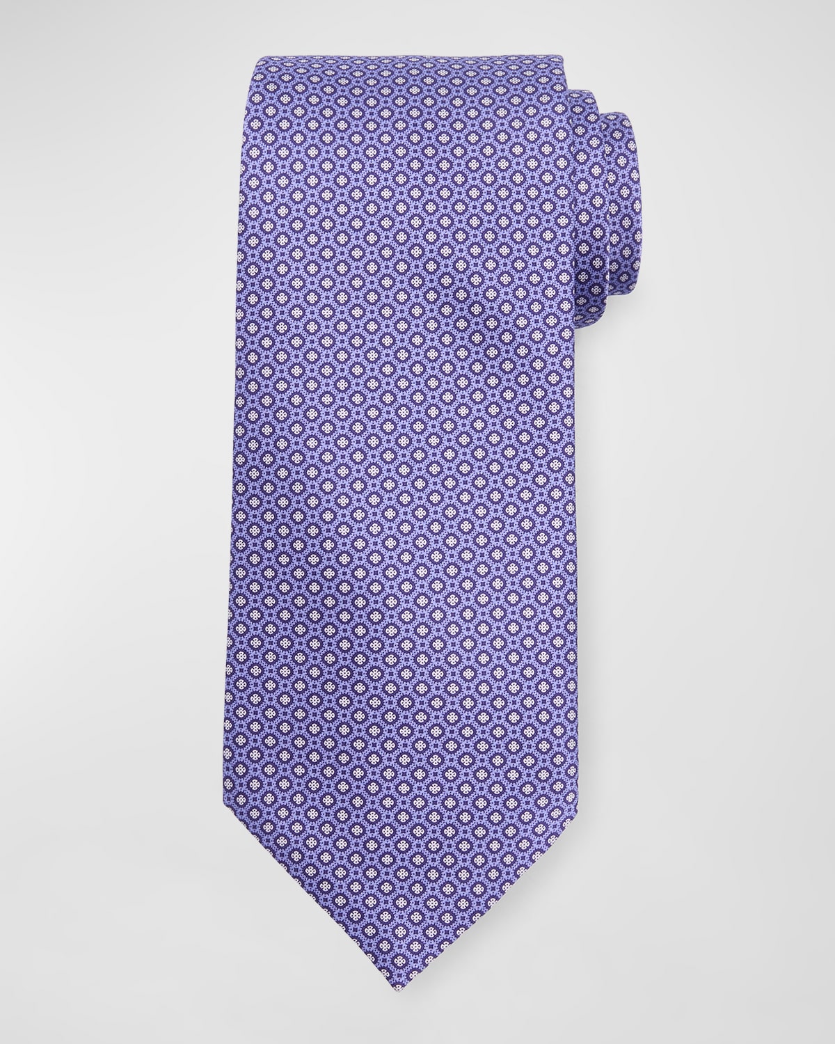 Shop Stefano Ricci Men's Silk Micro-geometric Tie In Violet