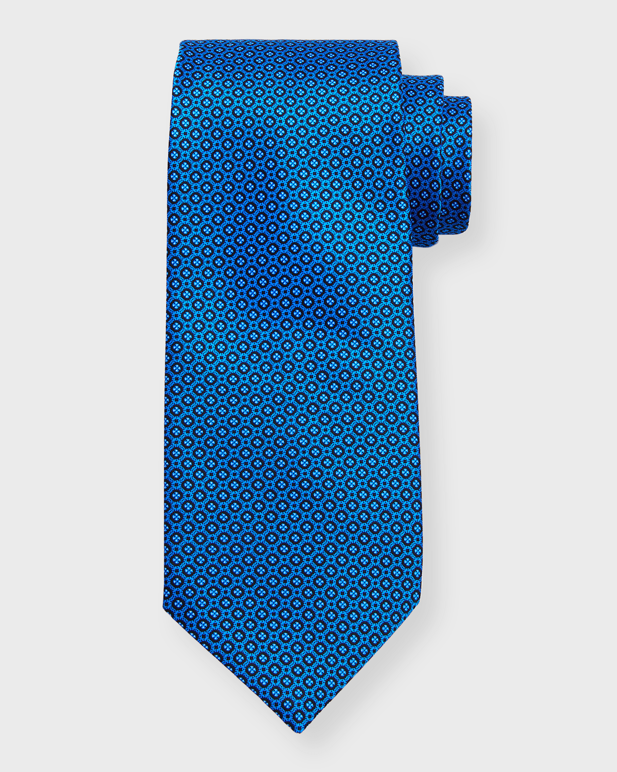 Stefano Ricci Men's Silk Micro-geometric Tie In Black Blue