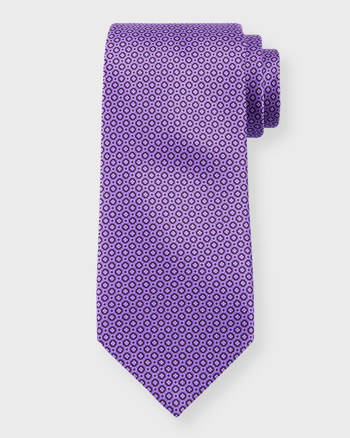 Stefano Ricci Men's Silk Micro-geometric Tie In Black Purple