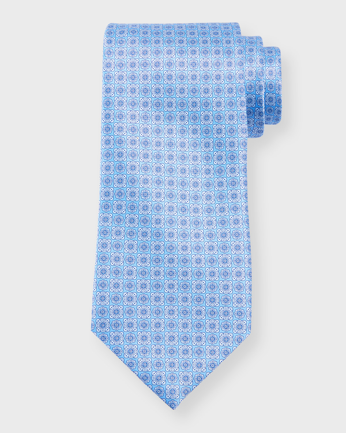Stefano Ricci Men's Silk Medallion-print Tie In Black Blue