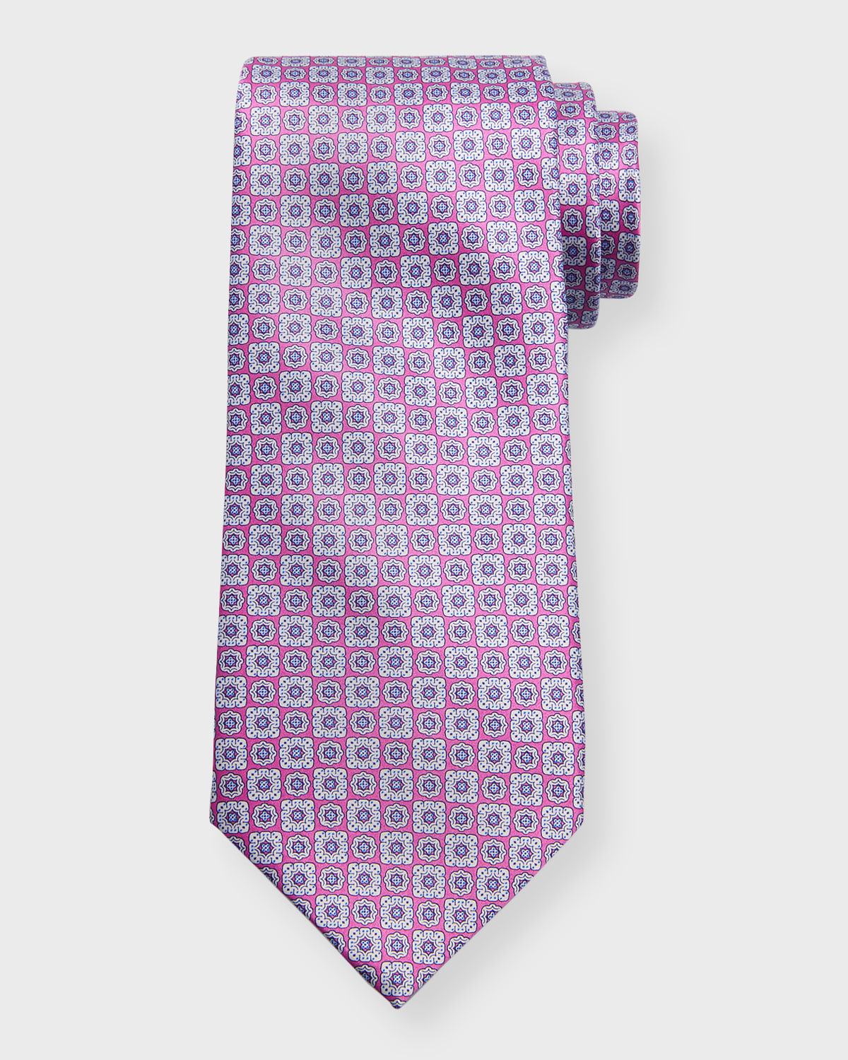 Stefano Ricci Men's Silk Medallion-print Tie In Pink White