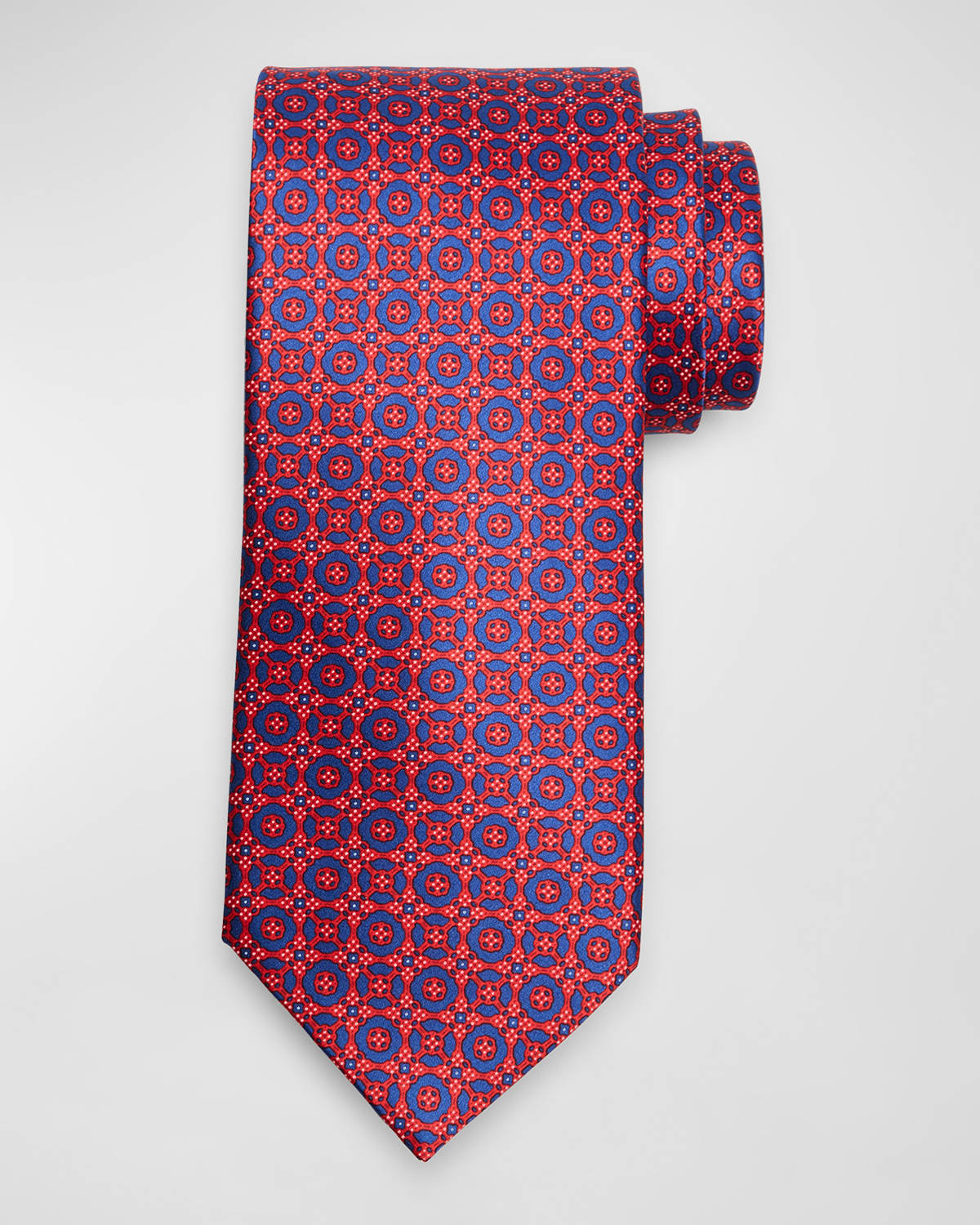 Shop Stefano Ricci Men's Silk Medallion-print Tie In Blue   Red