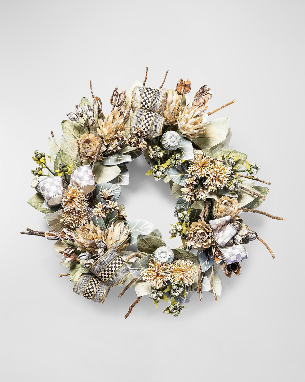 Mackenzie-childs Sterling Natural Wreath In Multi