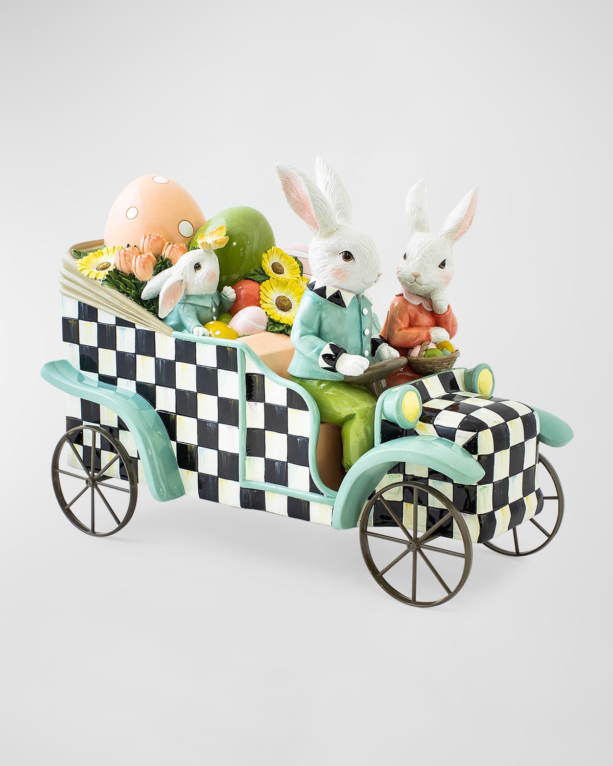 Mackenzie-childs Courtly Check Spring Fling Rabbit Car In Multi