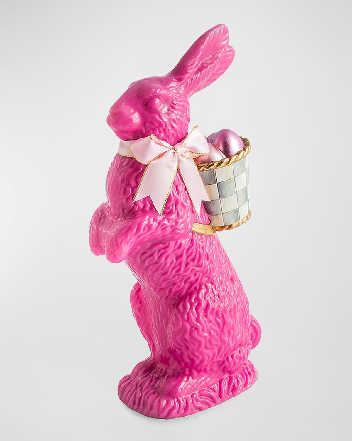 Mackenzie-childs Milk Pink Backpack Bunny Figurine