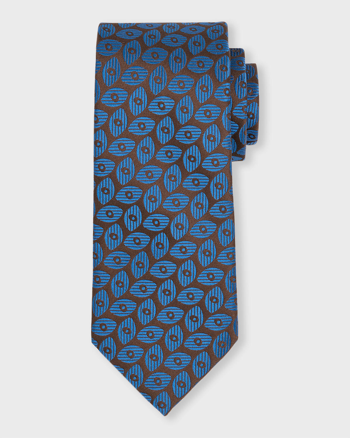 Shop Charvet Men's Oval Jacquard Silk Tie In 16 Blue