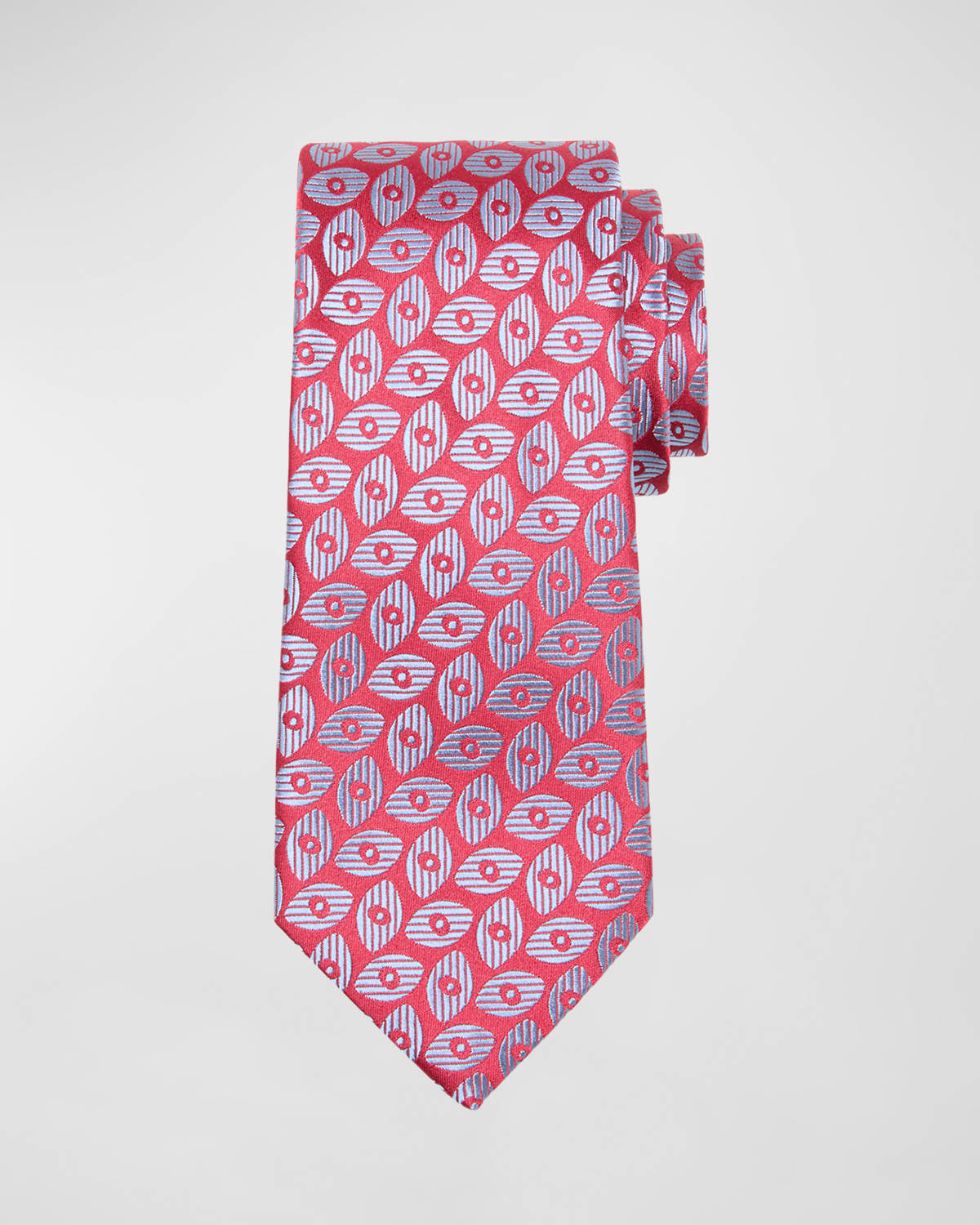 Shop Charvet Men's Oval Jacquard Silk Tie In 10 Red