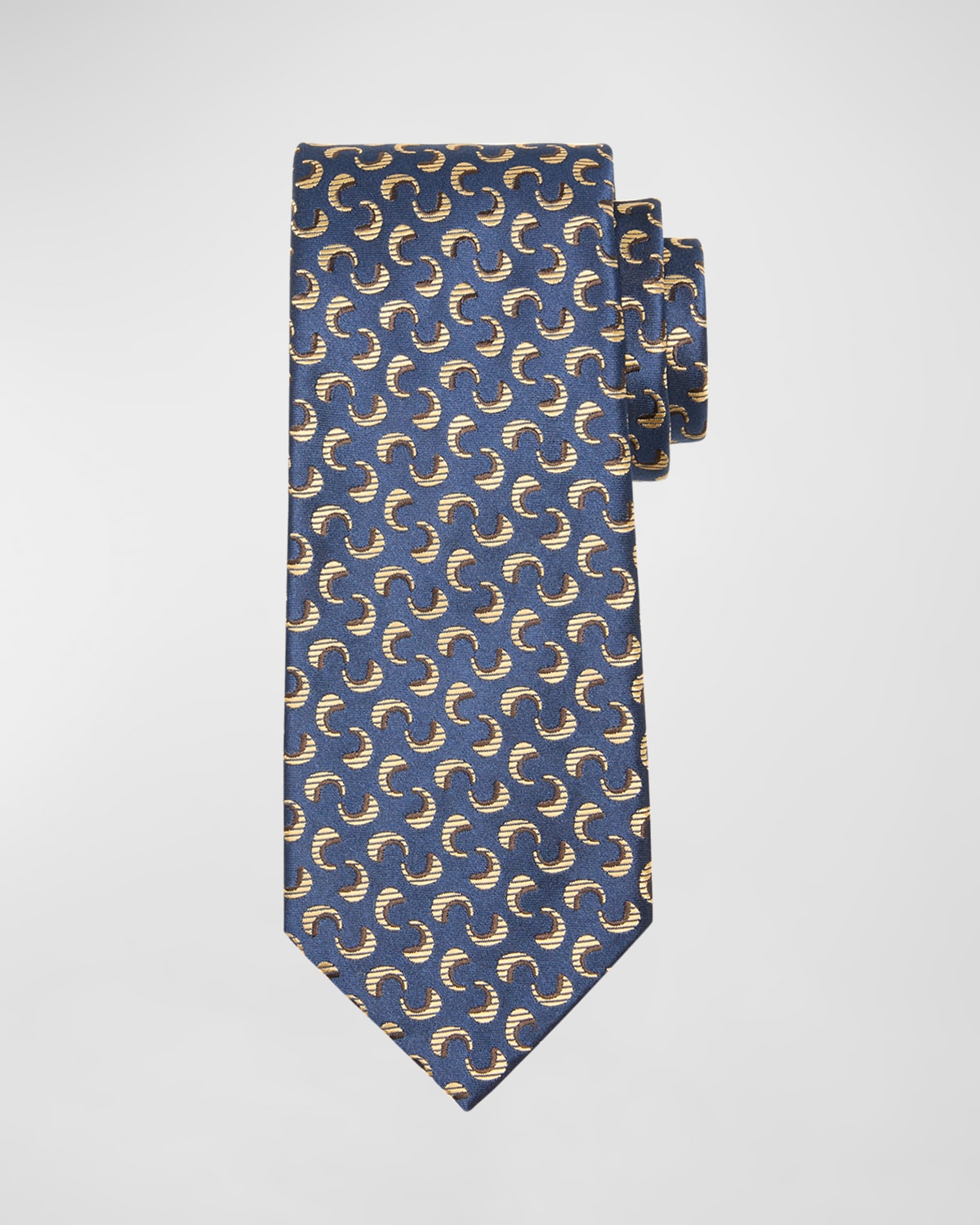 Shop Charvet Men's Crescent Jacquard Silk Tie In 6 Navy