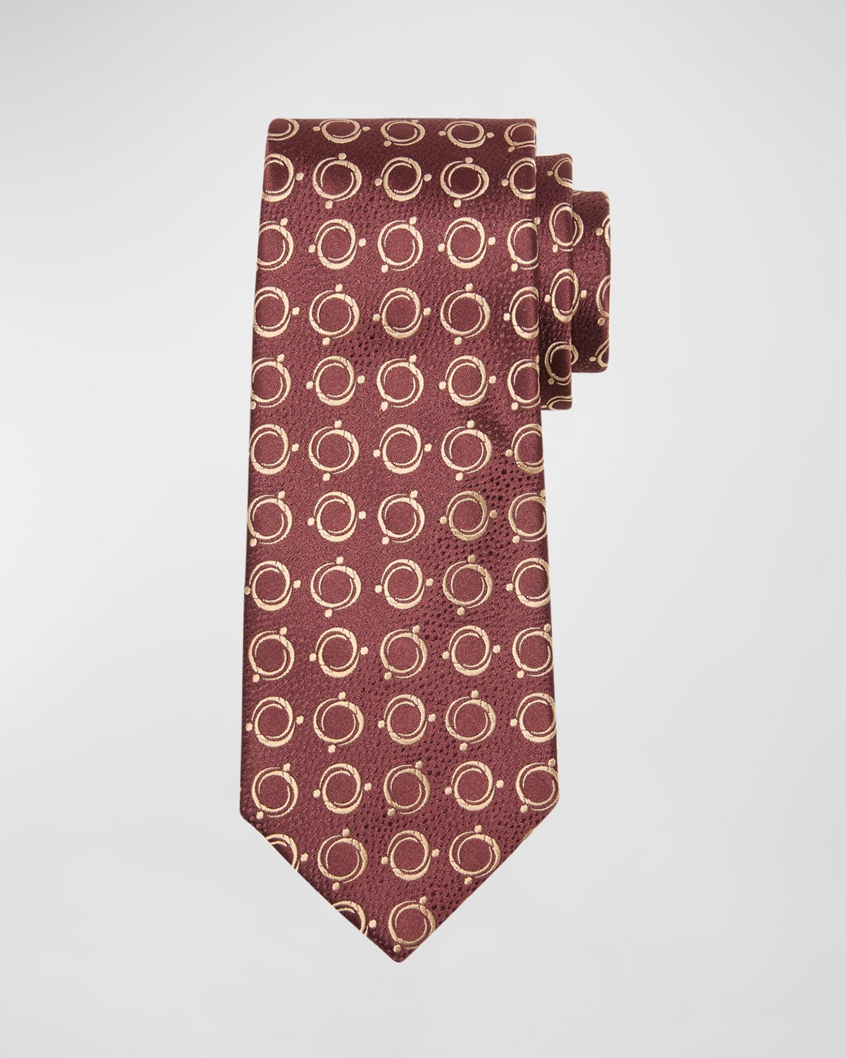 Charvet Men's Circle Jacquard Silk Tie In Brown