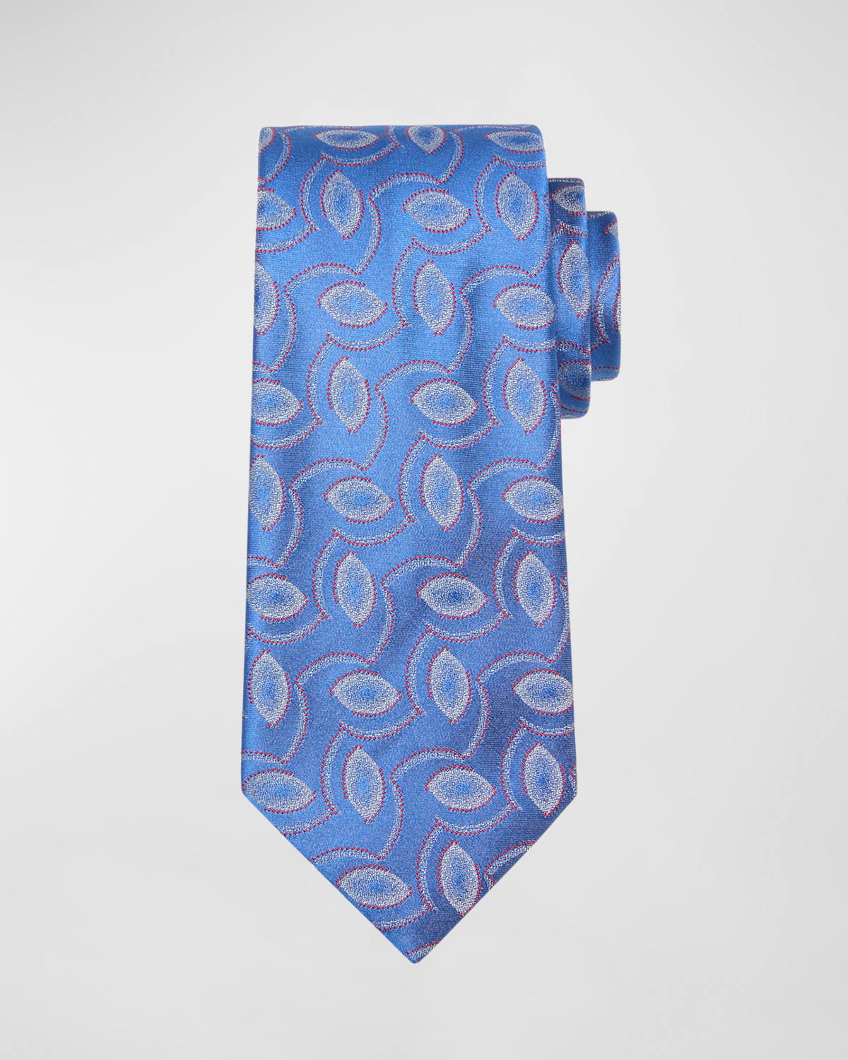 Shop Charvet Men's Geometric Oval Jacquard Silk Tie In 15 Blue