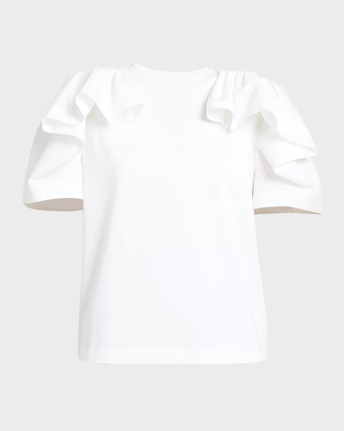 Alexander Mcqueen Alexander Mc Queen T Shirt With Ruffles In White