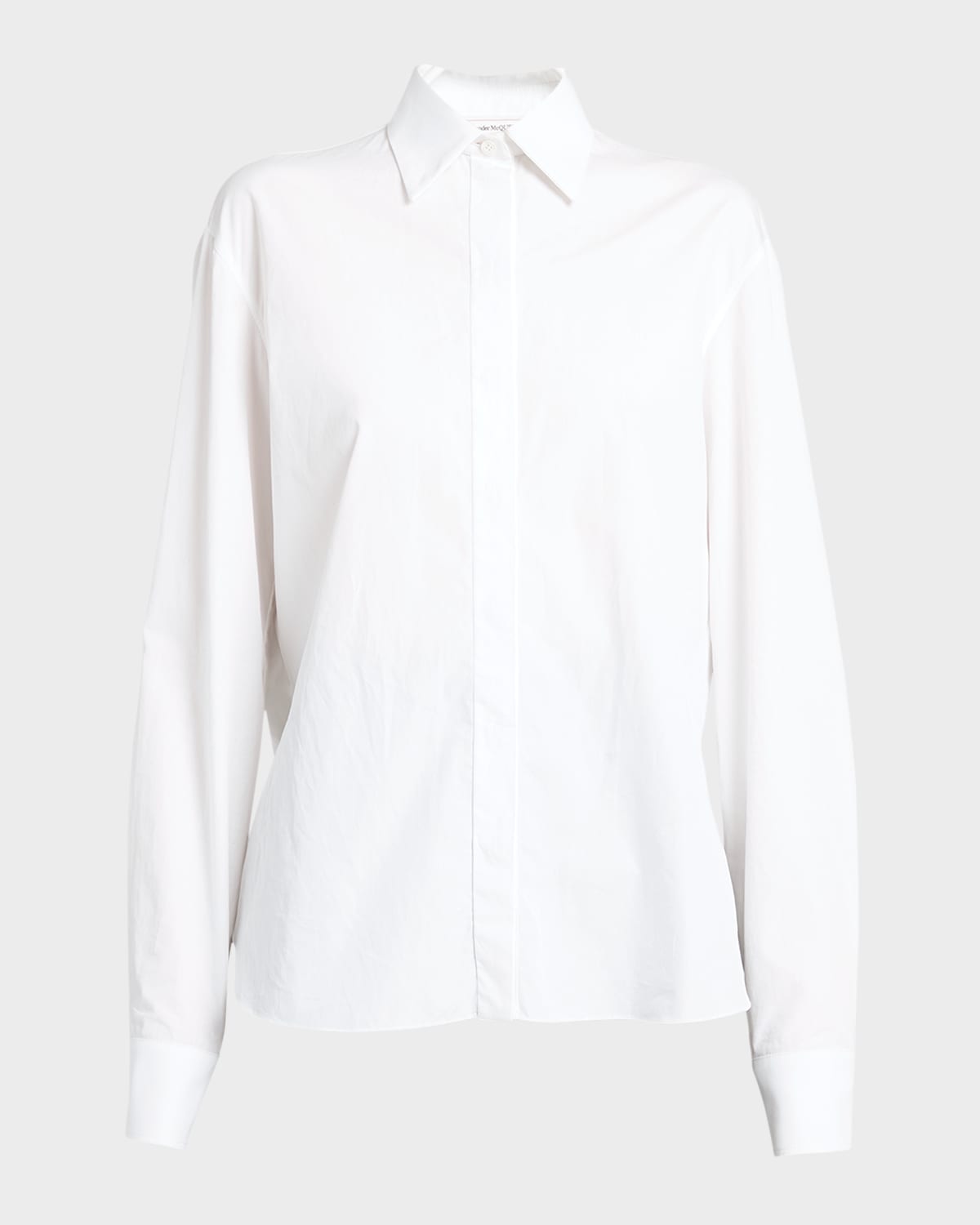 Shop Alexander Mcqueen Poplin Button Down Shirt In White