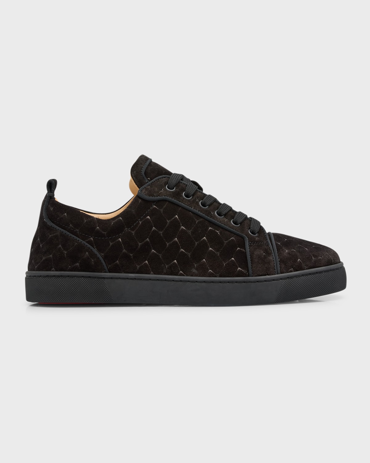 Christian Louboutin Louis Junior Braided Suede Sneakers In Black