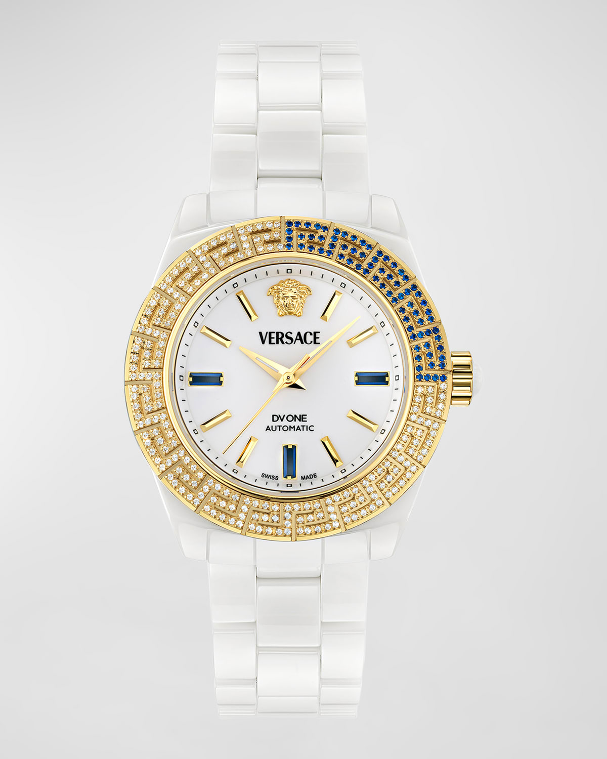 Shop Versace 40mm Dv One Automatic Watch With Bracelet Strap, White