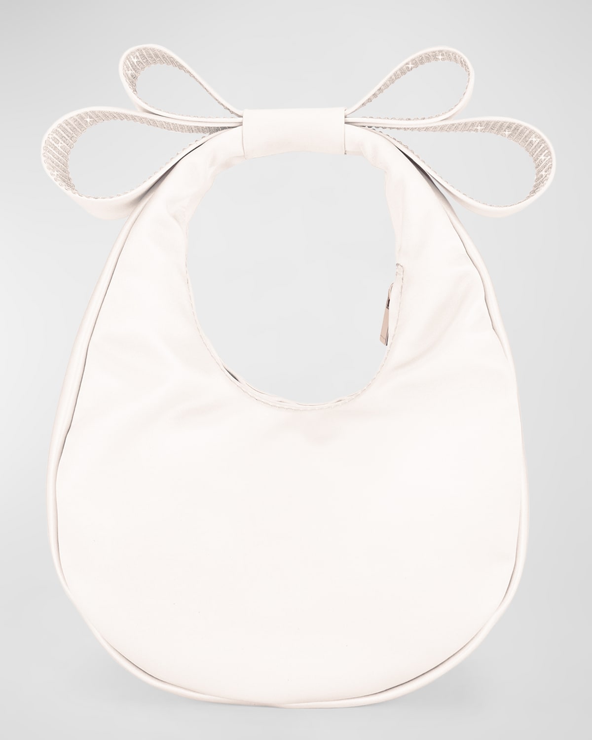 Small Embellished Bow Satin Top-Handle Bag