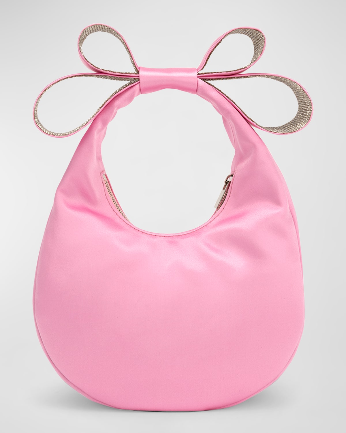 Small Bow Satin Top-Handle Bag