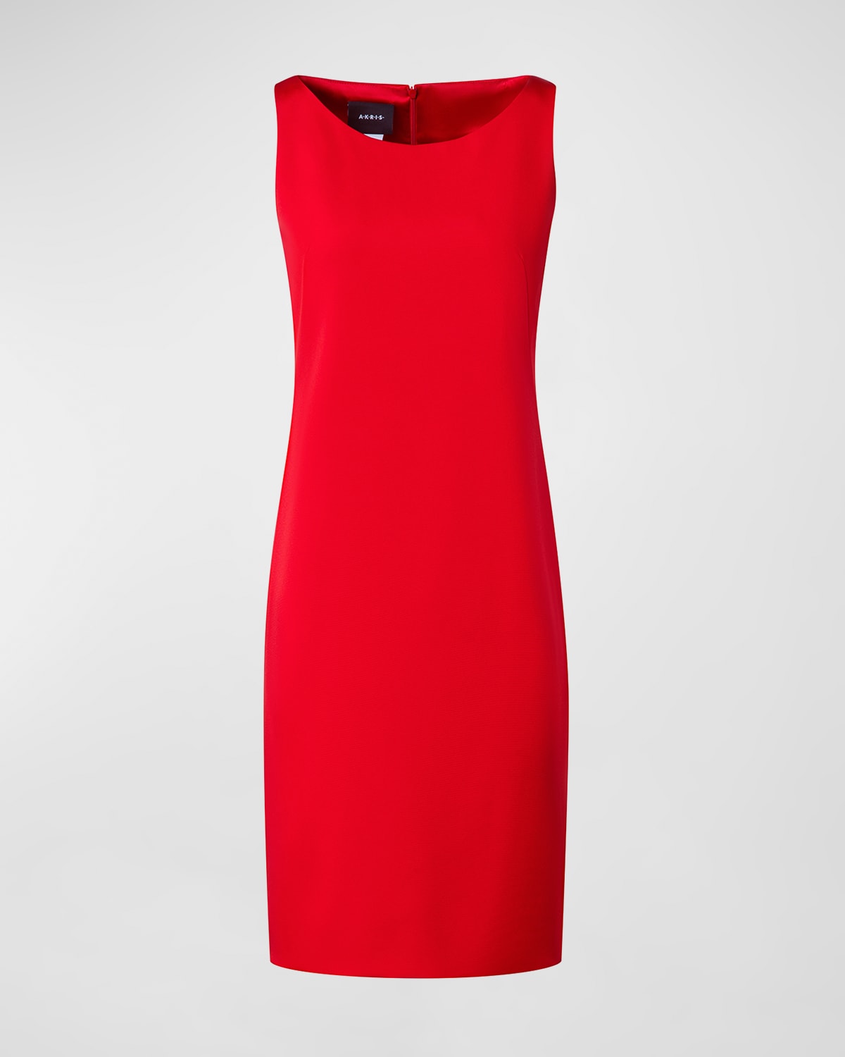 Shop Akris Silk Crepe Sheath Dress In Poppy