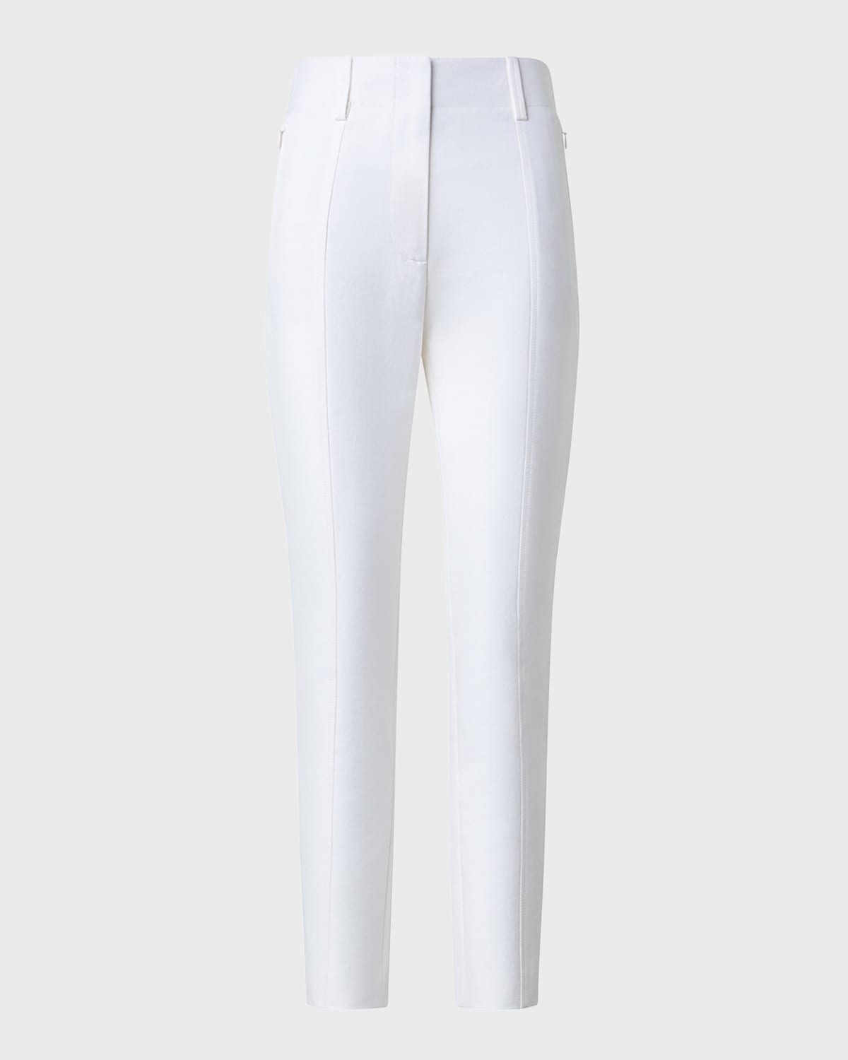 Shop Akris Connor Cotton Silk Slim-fit Pants In Ecru