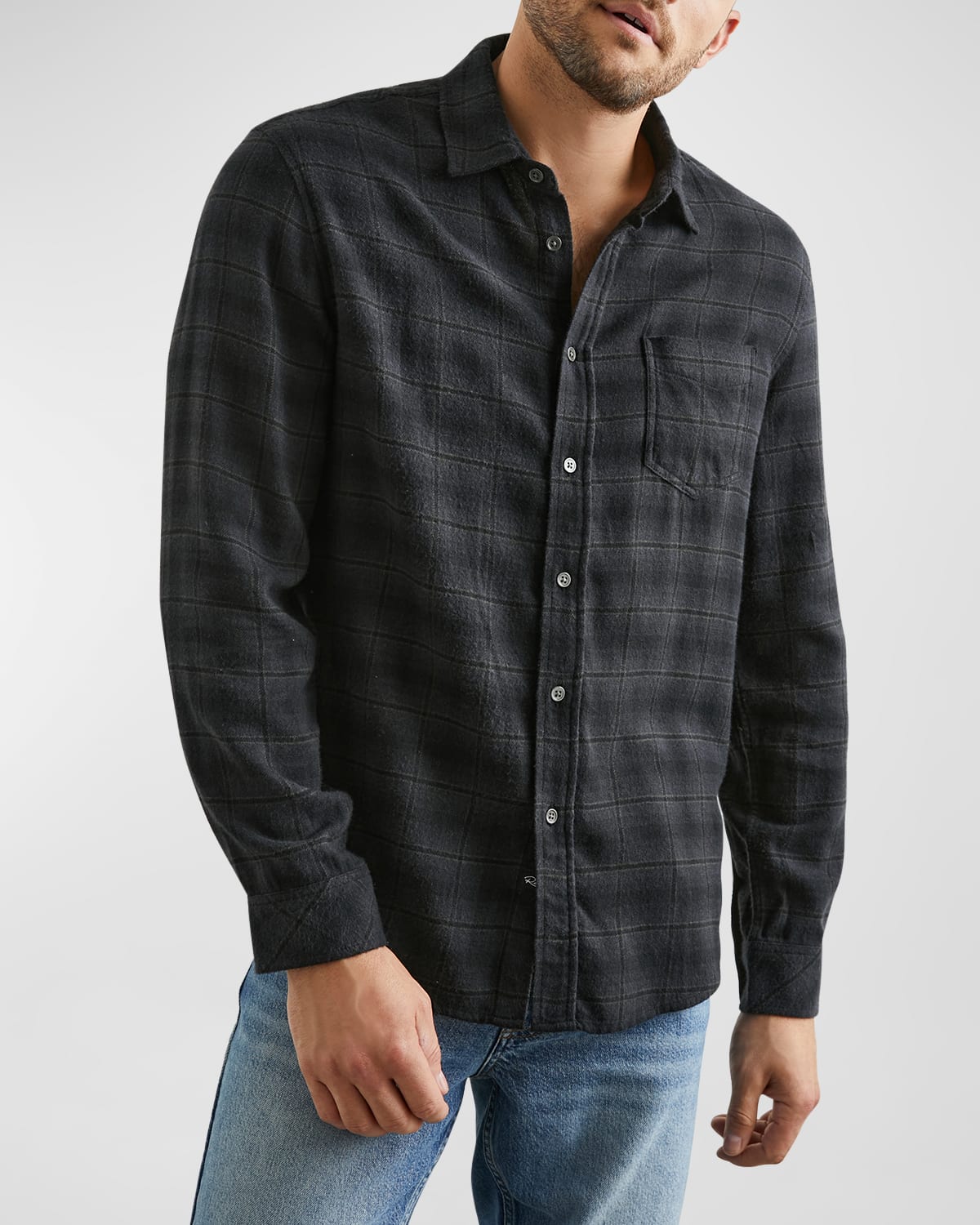 Rails Men's Lennox Flannel Button-down Shirt In Denim Shadow