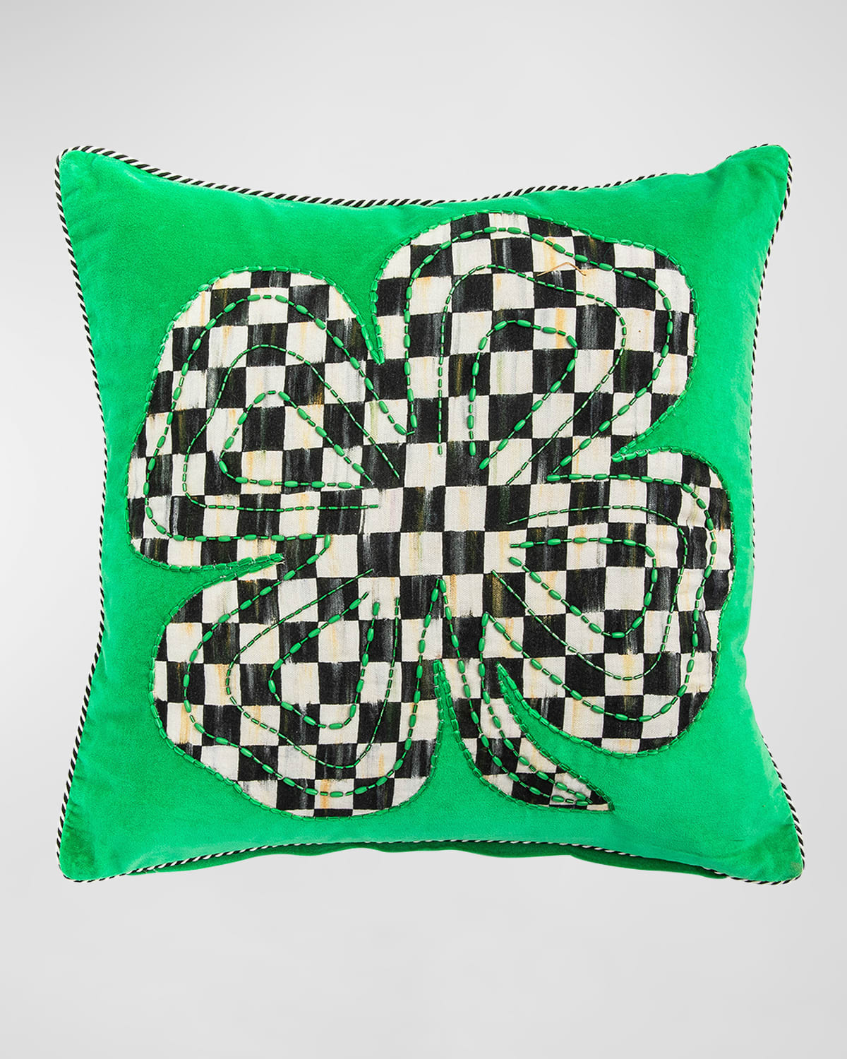 Mackenzie-childs Courtly Clover Pillow In Multi