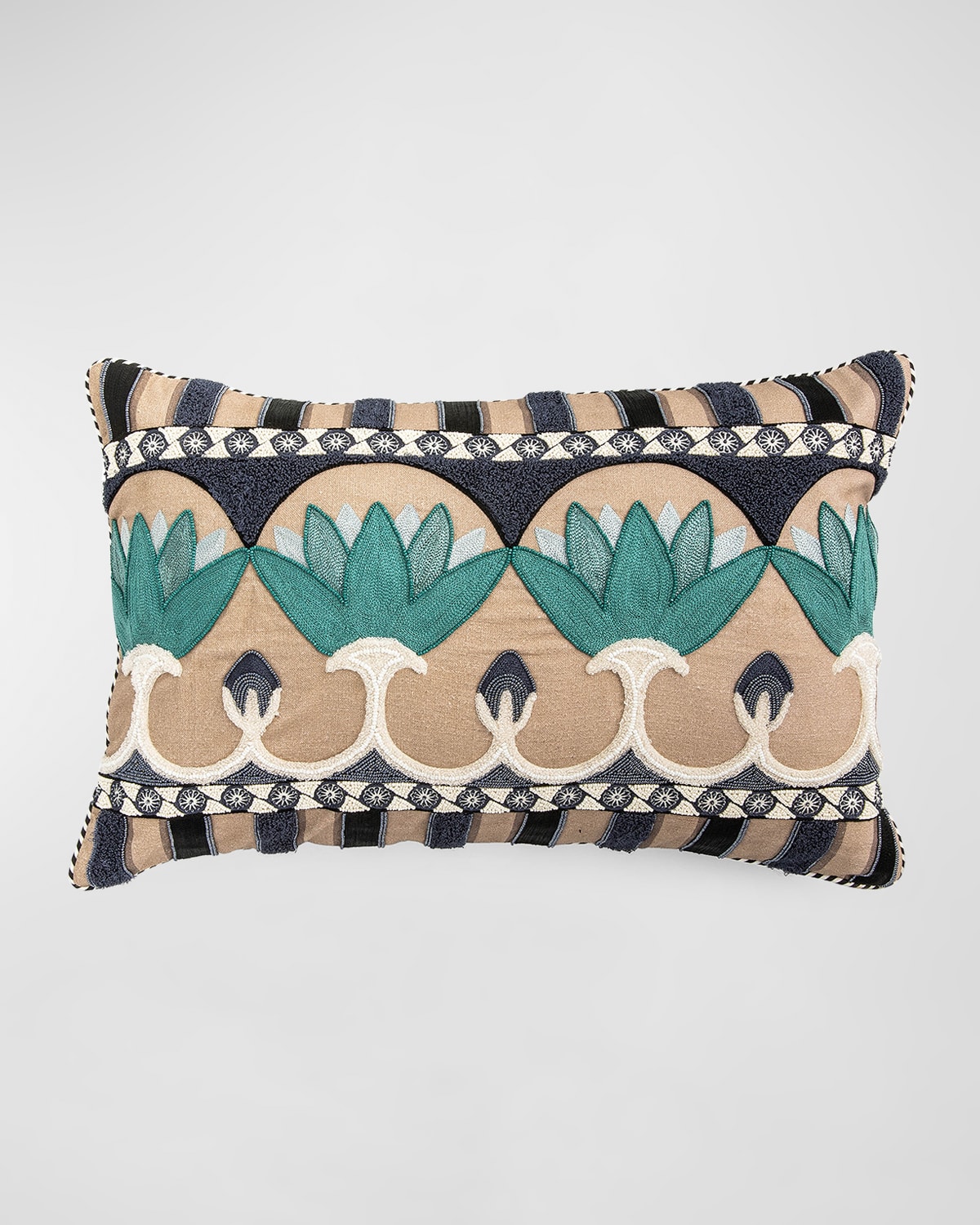 Mackenzie-childs Lotus Lumbar Pillow In Brown