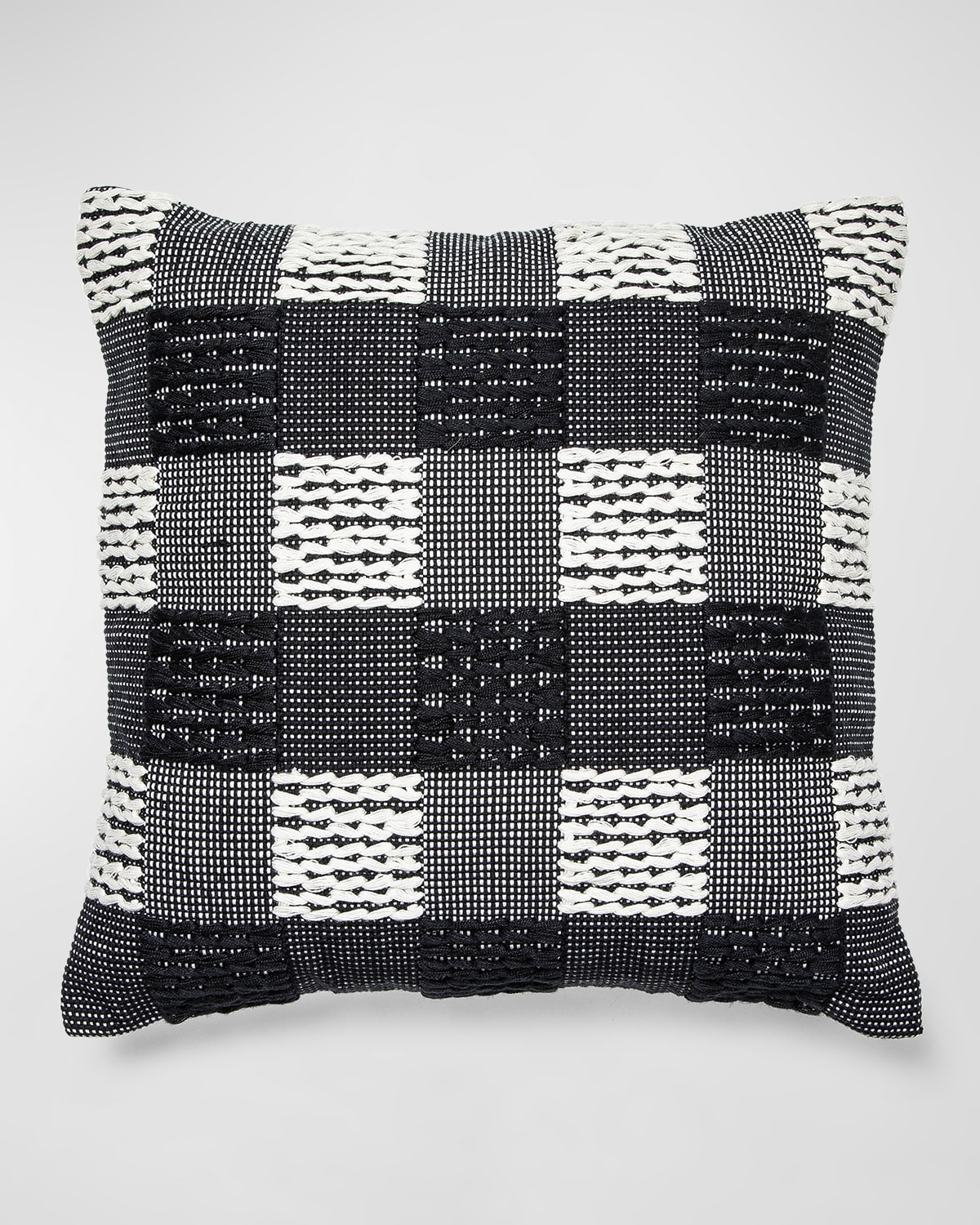 Mackenzie-childs Buffalo Check Outdoor Pillow In Gray