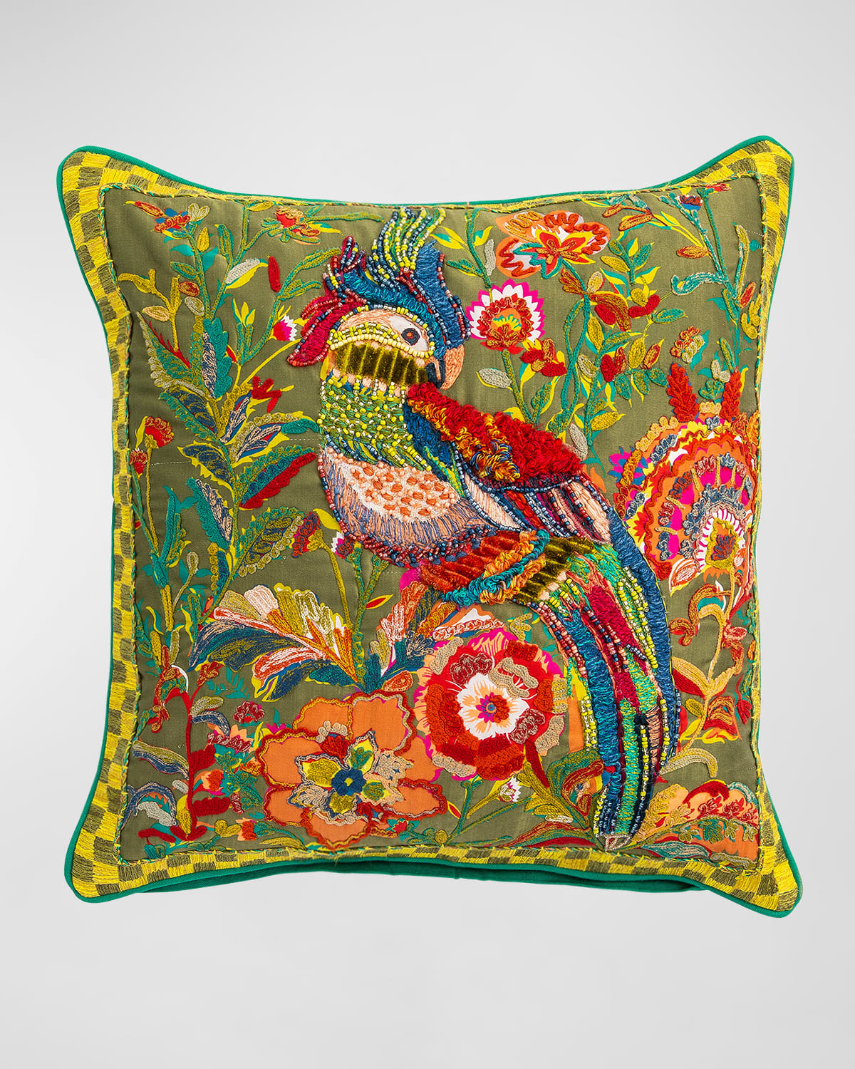 Cockatiel Chartreuse Pillow