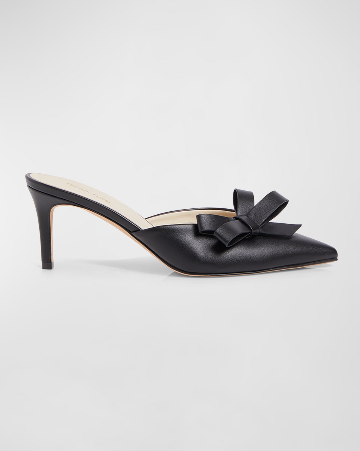 Shop Prota Fiori Ortensia Apple Skin Bow Mules In Nero