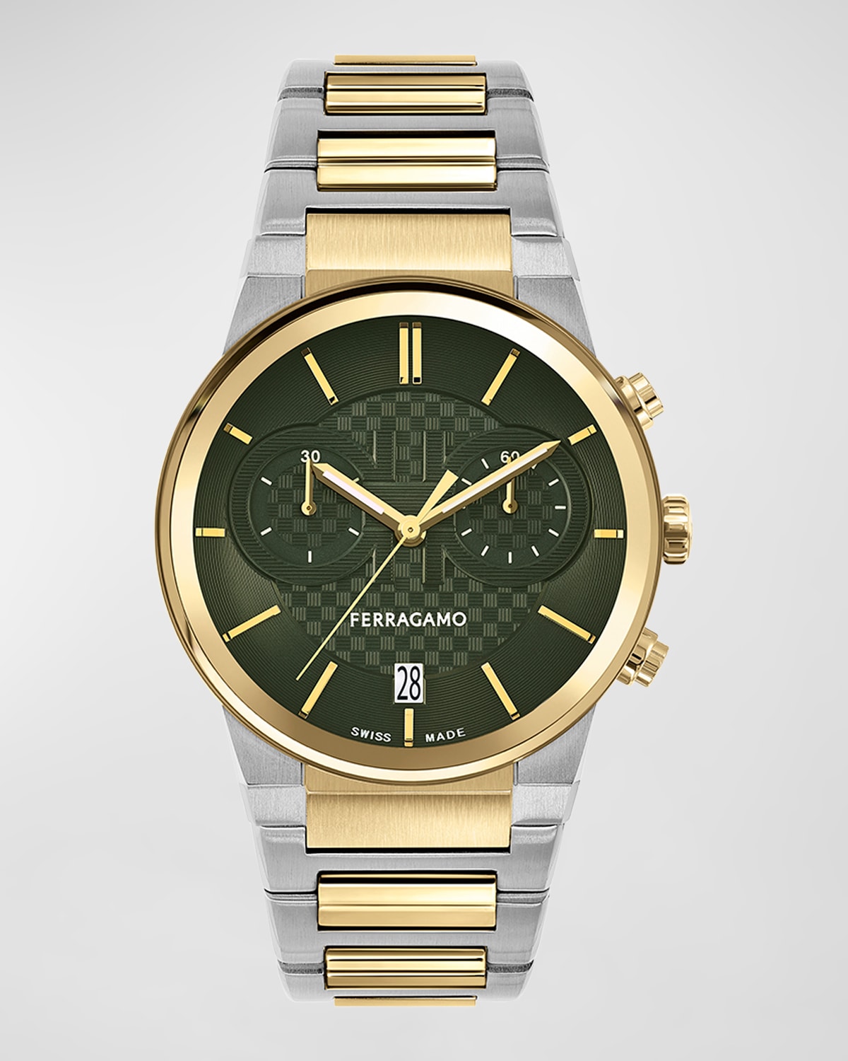 Ferragamo Sapphire Chrono Bracelet Watch In Two Tone