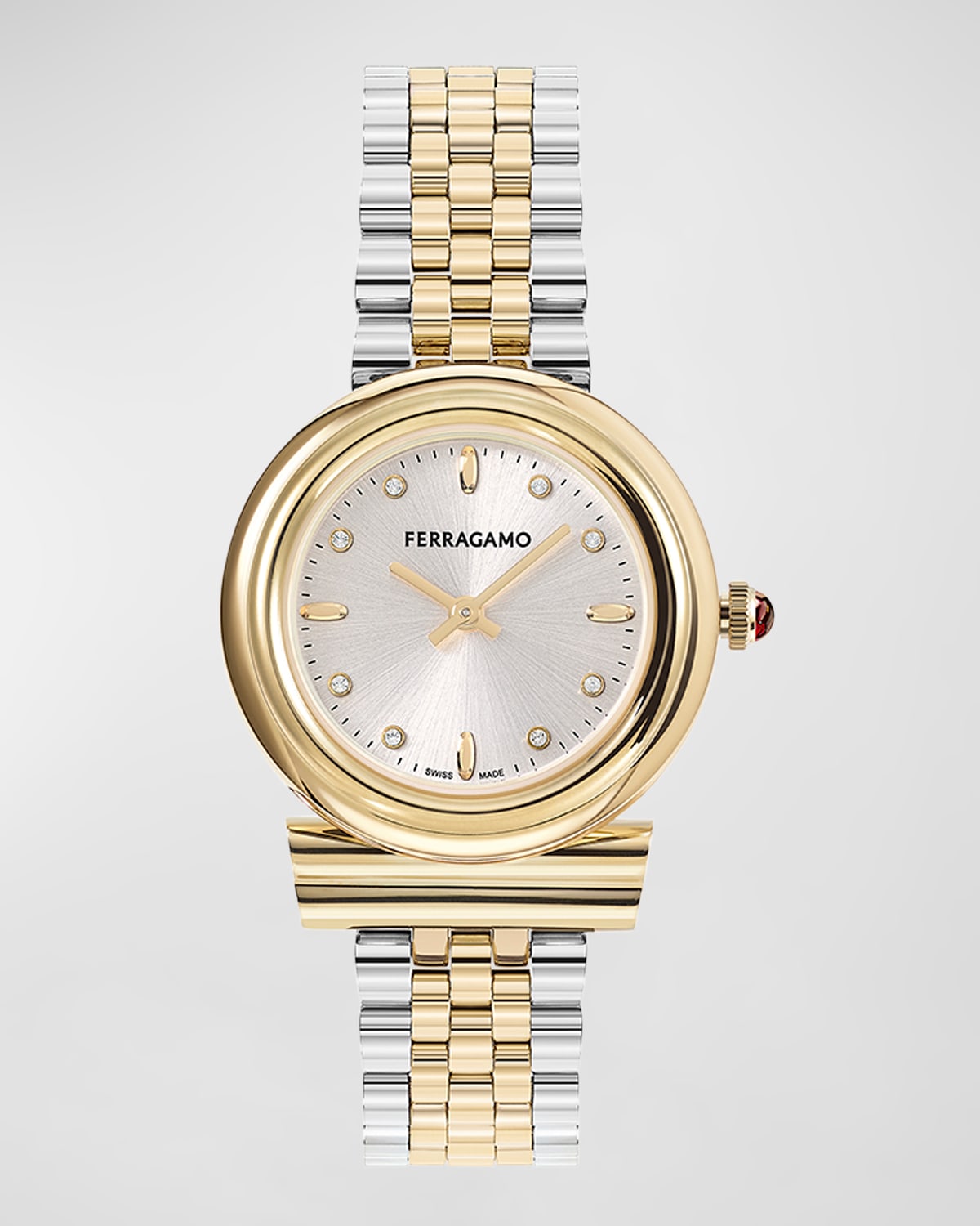 Ferragamo Gancini Diamond Watch In Metallic